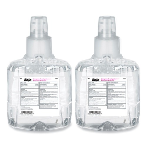 Soap Refills | GOJO Industries 1912-02 1200 ml Antibacterial Foam Handwash Refill for LTX-12 Dispenser - Plum Scent (2/Carton) image number 0