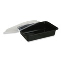 Food Containers & Lids | GEN FCPP-BC-16RECT 7.48 in. x 5.03 in. x 2.04 in. 16 oz. Plastic Microwavable Food Container with Lid - Rectangular Black/Clear (150/Carton) image number 2