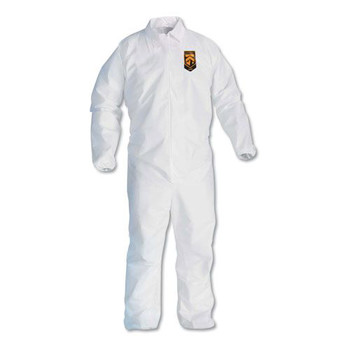 Ansell KCC 44317 A40 Elastic-Cuff and Ankles Coveralls - White 4X-Large (25/Carton)