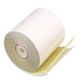 Perforated Roll & Hand Towels | PM Company 7706 3 in. x 90 ft. Impact Printing Carbonless Paper Rolls - White/Canary (50/Carton) image number 3