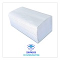 Perforated Roll & Hand Towels | Boardwalk BWK52GREEN 9.13 in. x 10.25 in. 1-Ply Green Single-Fold Towels - Natural White (16 Packs/Carton) image number 1