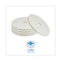 Floor Pads-Cleaning, Buffing & Polishing | Boardwalk BWK4020NAT 20 in. Diameter Natural Burnishing Floor Pads - White (5/Carton) image number 3
