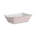 Food Containers & Lids | Boardwalk BWK30LAG100 1 lbs. Capacity Paper Food Baskets - Red/White (1000/Carton) image number 1