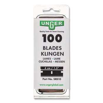 RESTAURANT EQUIPMENT | Unger SRB30 #9 Safety Scraper Stainless Steel Replacement Blades (100/Pack)