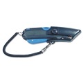 Knives & Multi-Purpose Tools | Cosco 091524 Easycut 6 in. Plastic Handle Self-Retracting Cutter with Safety-Tip Blade Holster and Lanyard - Black/Blue image number 2