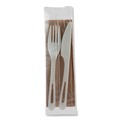Cutlery Kits | World Centric AS-PS-FKN TPLA Compostable Fork/Knife/Napkin Cutlery - White (500/Carton) image number 0