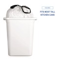 Drawstring & Kitchen Bags | Boardwalk BWK1DK100 13 Gallon 24 in. x 28 in. Drawstring Kitchen Bags - White (50 Bags/Roll, 2 Rolls/Carton) image number 6