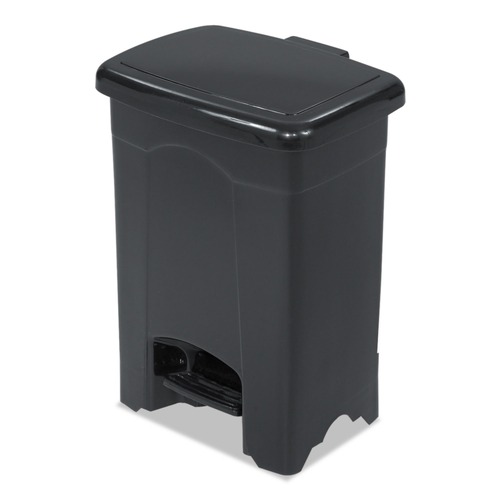 Indoor Waste Receptacles | Safco 9710BL 4 Gallon Plastic Plastic Step-On Receptacle - Black image number 0