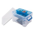 Office Boxes & Bins | Advantus 37375 5 Sections 7.5 in. x 10.13 in. x 6.5 in. Super Stacker Divided Storage Box - Clear/Blue image number 1