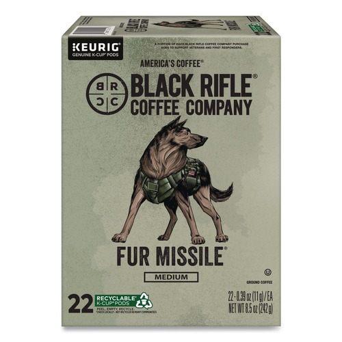 Coffee - Caffeinated | Black Rifle Coffee Company 5000384047 Fur Missile Coffee K-Cups (22/Box) image number 0
