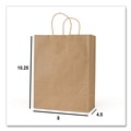 Grocery Bags | Inteplast Group KRFTW8410 Get Reddi 8 in. x 4.5 in. x 10.25 in. No. 60 Basis Weight Twisted Rope Handles Pulse Size Paper Bags - Brown (250/Carton) image number 2