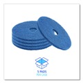 Floor Pads-Stripping | Boardwalk BWK4016BLU 16 in. Diameter Scrubbing Floor Pads - Blue (5/Carton) image number 4