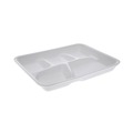 Compartment/Meal Trays | Pactiv Corp. YTH10500SGBX 5 Compartment 8.25 in. x 10.5 in. x 1 in. Foam School Trays - White (500/Carton) image number 0