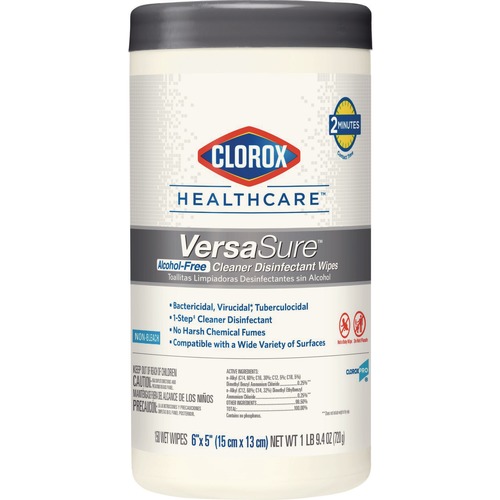 Cleaning Cloths & Wipes | Clorox Healthcare 31758 VersaSure 6 in. x 5 in. 1-Ply Cleaner Disinfectant Wipes - Fragranced White image number 0