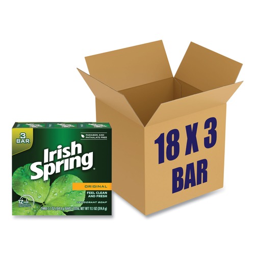 Hygiene Bar Soaps | Irish Spring 114177 3.75 oz. Bar Soap - Clean Fresh Scent (54/Carton) image number 0
