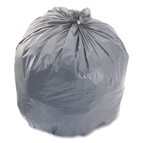 Low-Density Trash Bags | Heritage H8046SG Linear Low-Density Can Liners 45 gal 1.1 mil 40-in x 46-in Gray Flat Pack 125/Carton image number 0