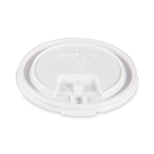 Cup Lids | SOLO LB3101-00007 Lift Back and Lock Tab Lids for 10 oz. Cups - White (1000/Carton) image number 0