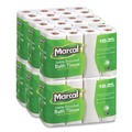 Perforated Roll & Hand Towels | Marcal 16466 100% Recycled 2 Ply Septic Safe Bath Tissue - White (96/Carton) image number 3