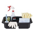 Janitorial & Housekeeping Carts | Rubbermaid Commercial 2202586 Cleaning Caddy Compatible with Full-Size and Compact Housekeeping Carts - Black (6/Carton) image number 3