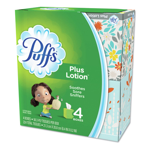 Facial Tissues | Puffs 34899 Plus Lotion 2-Ply Facial Tissue - White (6/Carton) image number 0