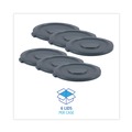 Waste Receptacle Lids | Boardwalk 1868182 Plastic Round Flat-Top Lid for 32 gal. Waste Receptacles - Gray image number 3