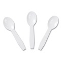 Disposable Spoons | AmerCareRoyal RTS3000 Polystyrene Taster Spoons - White (3000/Carton) image number 1
