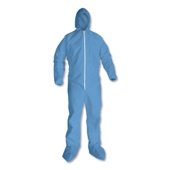 KleenGuard 45353 A65 Zipper Front Flame Resistant Coveralls Large Blue 25/Carton