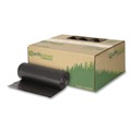 Low-Density Trash Bags | Earthsense Commercial 1507734 40 in. x 46 in. 45-Gallon 2 mil. Linear Low Density Recycled Can Liners - Black (100/Carton) image number 0