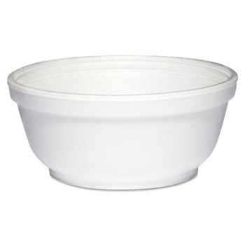 Dart 8B20 8 oz Round Foam Bowls - White (50/Pack, 20 Packs/Carton)