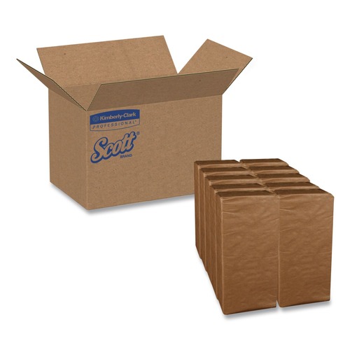 Dinner Napkins | Scott 98200 17 in. x 14.63 in. 1/8-Fold 2-Ply Dinner Napkins - White (10/Carton) image number 0