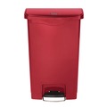 Indoor Waste Receptacles | Rubbermaid Commercial 1883564 Streamline 8-Gallon Front Step Style Resin Step-On Container - Red image number 1