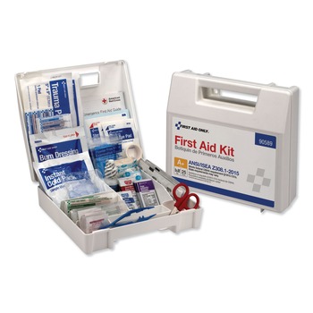 First Aid Only 90589 141-Pieces Plastic Case ANSI 2015 Compliant Class Aplus Type I and II First Aid Kit for 25 People (1-Kit)