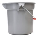 Buckets & Wringers | Rubbermaid Commercial FG261400GRAY 14 qt. 12 in. Round Utility Plastic Bucket - Gray image number 2