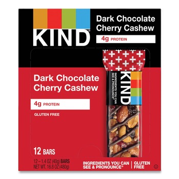 MEALS AND SNACK BARS | KIND 17250 Plus 1.4 oz. Nutrition Boost Bar - Dark Chocolate Cherry Cashew/Antioxidants (12/Box)