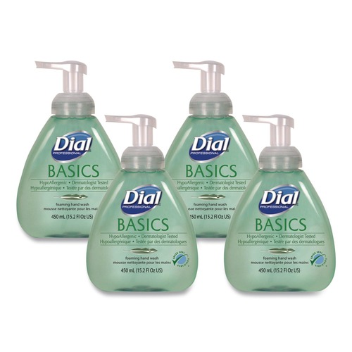 Hand Soaps | Dial Professional 1700098609 15.2 oz. Basics Hypoallergenic Foaming Hand Wash - Honeysuckle Scent (4/Carton) image number 0