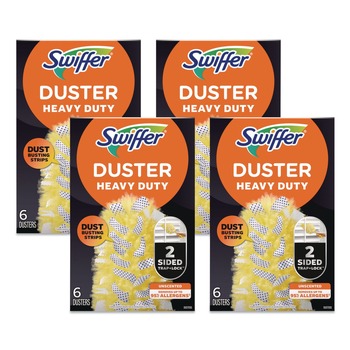 Swiffer 21620 Dust Lock Fiber Heavy Duty Dusters Refill - Yellow (24/Carton)