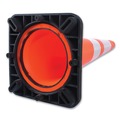 Traffic Safety | Tatco 35500 10.75 in. x 10.75 in. x 28 in. Traffic Cone - Orange/Silver/Black image number 2