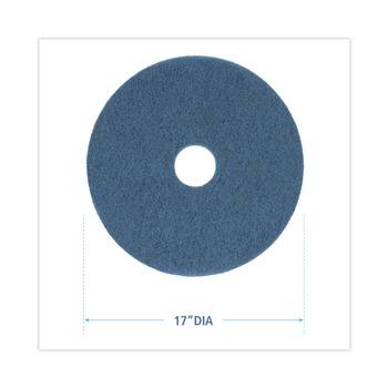 Boardwalk BWK4017BLU 17 in. Diameter Scrubbing Floor Pads - Blue (5/Carton)