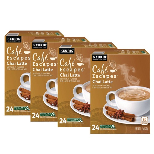 Coffee - Caffeinated | Cafe Escapes 5000330124 K-Cups - Chai Latte (96/Carton) image number 0