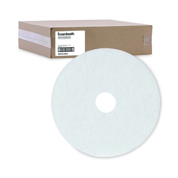 Boardwalk BWK4018WHI 18 in. Diameter Polishing Floor Pads - White (5/Carton)