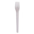 Disposable Forks | Eco-Products EP-S012-W Plantware 6 in. Fork Compostable Cutlery - White (1000/Carton) image number 1