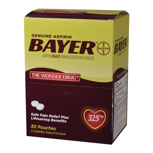 Medicines | Bayer 64268 Genuine Buffered Aspirin (NSAID) Tablet 2 Tablets/Packet 30 Packetss/Box image number 0