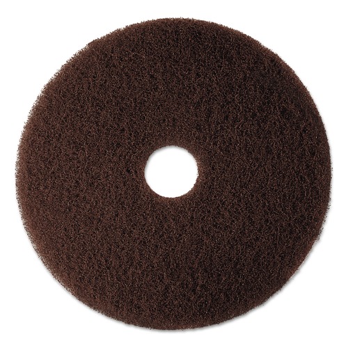 Floor Pads-Stripping | 3M 7100-20 20 in. Diameter Low-Speed High Productivity Floor Pad 7100 - Brown (5/Carton) image number 0