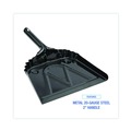 Dust Pans | Boardwalk 528147 12 in. x 14 in. 20-Gauge Steel Dust Pan with 5 in. Handle - Black (12/Carton) image number 3
