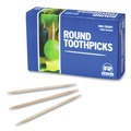 Straws/Stems/Sticks | AmerCareRoyal R820 2.5 in. Round Wood Toothpicks - Natural (96000 Toothpicks/Carton) image number 0