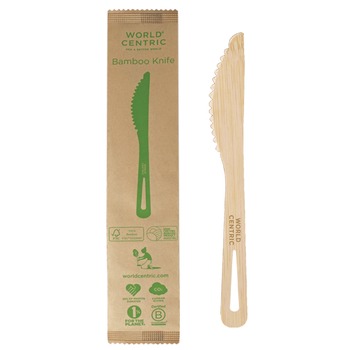JANITORIAL | World Centric KNBBI Bamboo Paper Knife Cutlery - Natural (750/Carton)