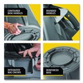 Indoor Waste Receptacles | Rubbermaid Commercial 2119307 Brute 44 gal Plastic Container - Round Orange image number 4