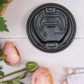 Cup Lids | Dart OPT1224TGB Optima Reclosable Lids for Hot Paper Cups Fits 12 oz. to 24 oz. Hot Paper Cups - Black (1200/Carton) image number 3