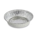 Food Containers & Lids | Boardwalk BWKROUND7 7 in. x 1.46 in. 24 oz. Round Aluminum To-Go Containers - Silver (500/Carton) image number 0
