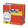 Drawstring & Kitchen Bags | Hefty E84562 Strong 13 Gallon 0.9 mil 24 in. x 27.75 in. Tall Kitchen Drawstring Bags - White (120/Box) image number 2